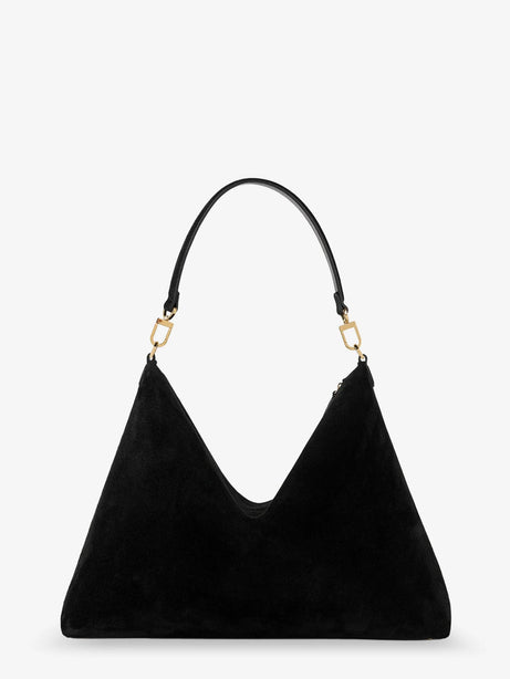 Toteme Medium Bevel Suede Shoulder Bag - Black