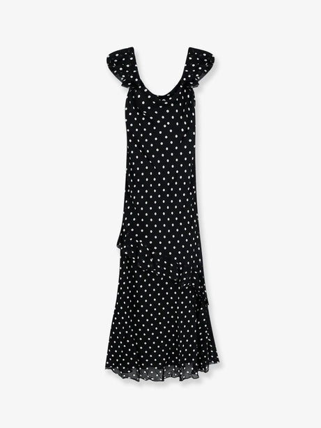 Self Portrait Polka-dots viscose dress - Black