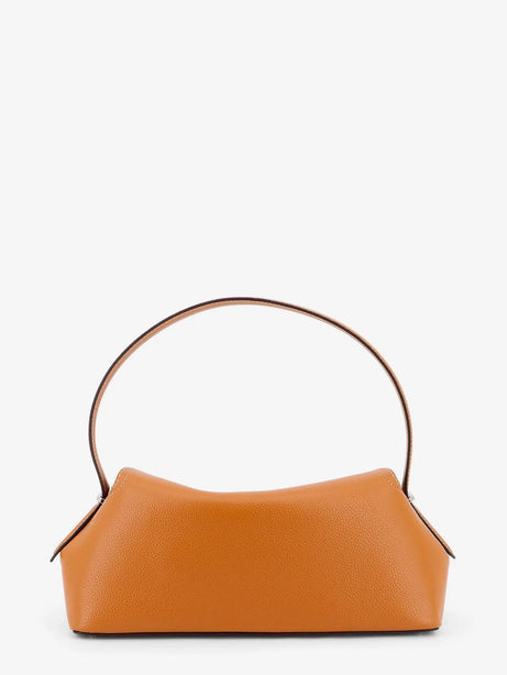 Toteme T-Lock hammered leather shoulder bag - Tan
