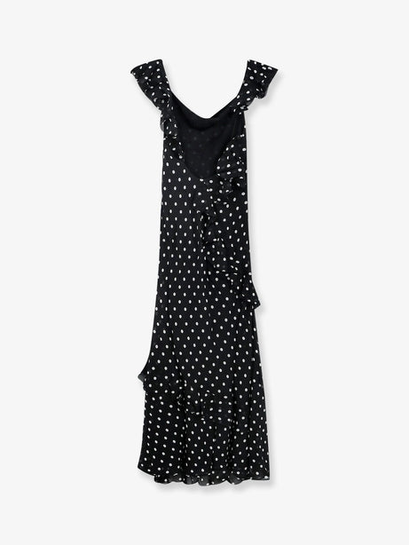 Self Portrait Polka-dots viscose dress - Black