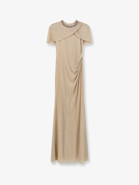 Self Portrait Maxi Dress with rhinestones - Champagne
