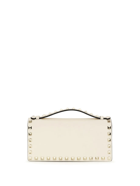 Valentino Garavani Rockstud chain Wallet - Light Ivory