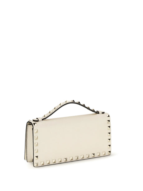 Valentino Garavani Rockstud chain Wallet - Light Ivory