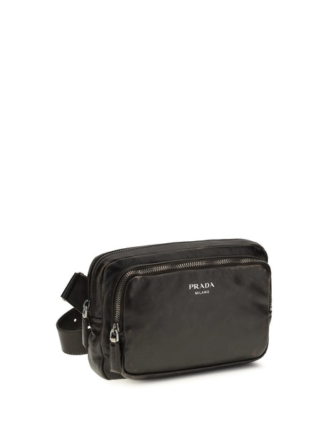 Prada Shoulder Bag in aged-effect nappa leather - Moro
