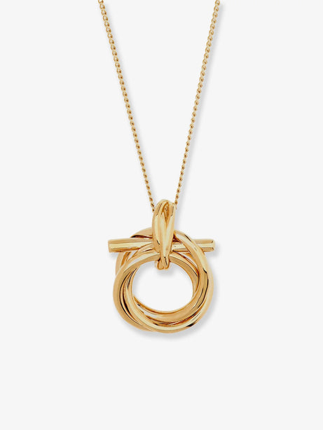 Ferragamo Brass necklace with Gancini pendant - Oro