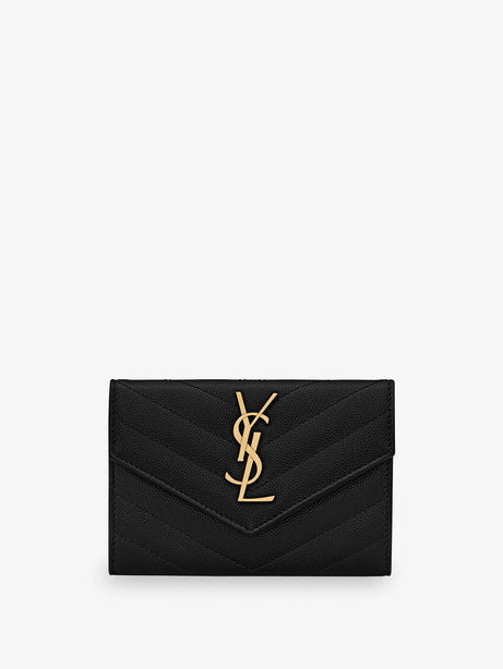 Saint Laurent Cassandre matalassé leather wallet - Nero