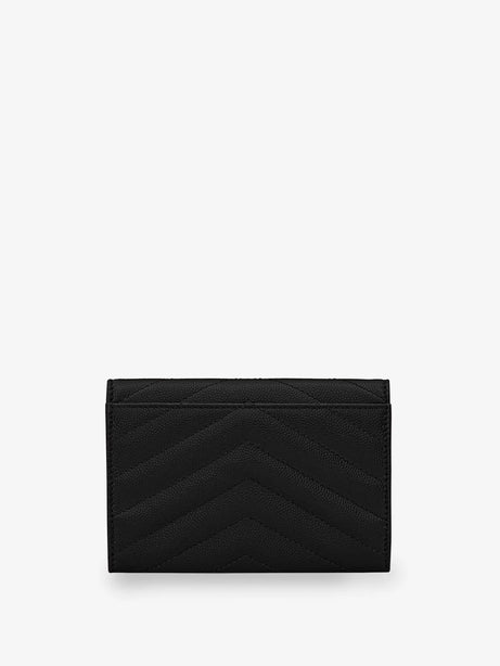 Saint Laurent Cassandre matalassé leather wallet - Nero