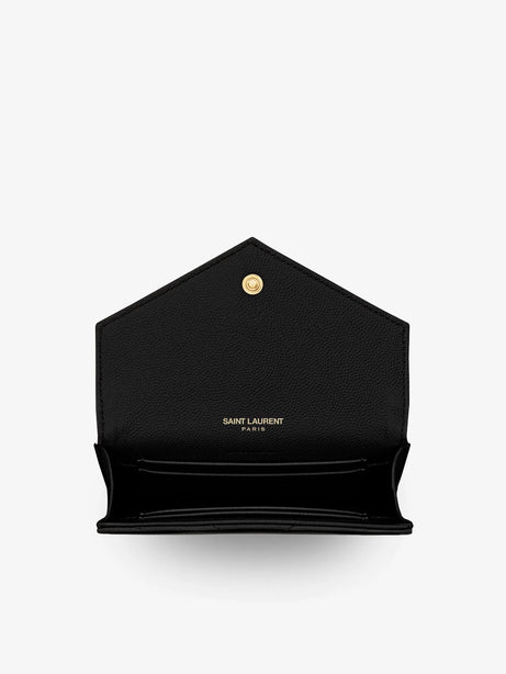 Saint Laurent Cassandre matalassé leather wallet - Nero