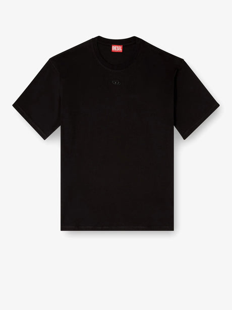 Diesel Cotton T-shirt with embroidered logo on the front - Nero