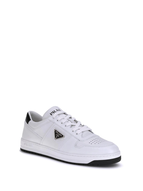 Prada Leather Sneakers - Bianco+Nero