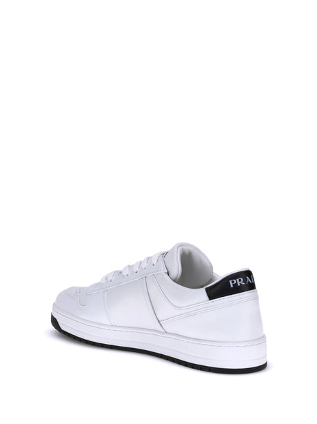Prada Leather Sneakers - Bianco+Nero