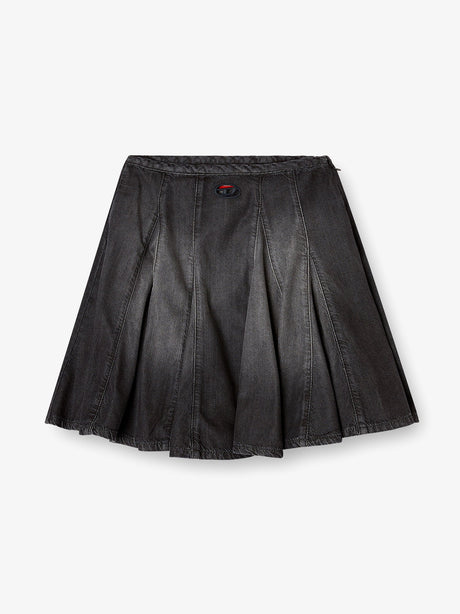 Diesel DE-SPIKI-S short denim skirt with washed-out effect - Nero