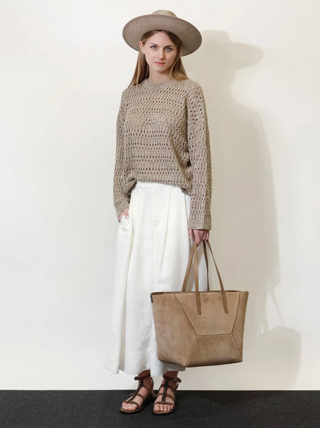 Brunello Cucinelli Viscose and linen skirt - Natural