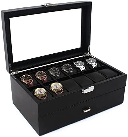 StitchesandTweed 24 Slot 2 Tier Black Watch Box