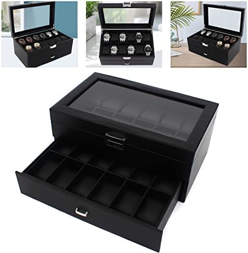 StitchesandTweed 24 Slot 2 Tier Black Watch Box
