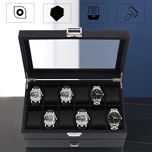 StitchesandTweed 24 Slot 2 Tier Black Watch Box