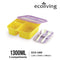 Eco-living 3-Compartment Colorful Bento w Fork & Spoon (1300ml) (Asst Colours)