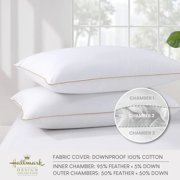 Hallmark Feather Down 3-Chamber Pillow