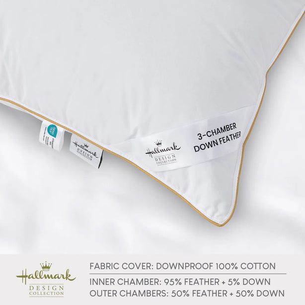 Hallmark Feather Down 3-Chamber Pillow