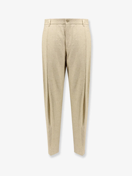 Dolce & Gabbana Hemp, linen and silk trousers with tweed effect - Beige