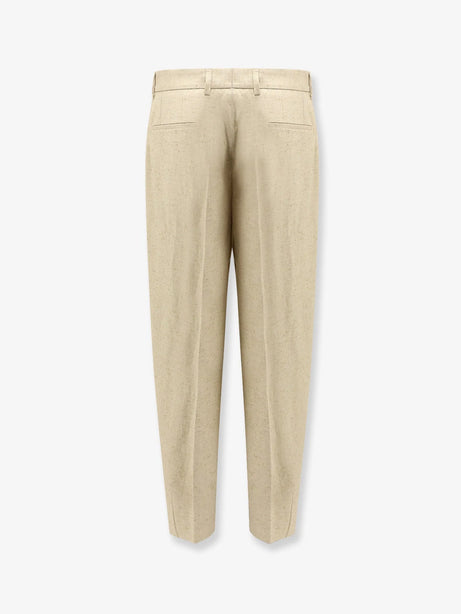 Dolce & Gabbana Hemp, linen and silk trousers with tweed effect - Beige