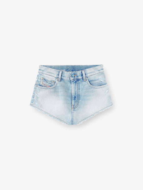 Diesel Blue denim shorts with destroyed effect - Jeans