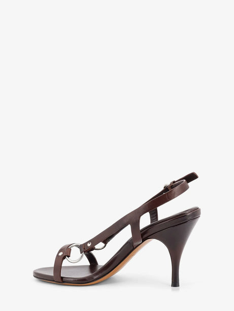 Miu Miu Leather sandals with metal detail - Moro