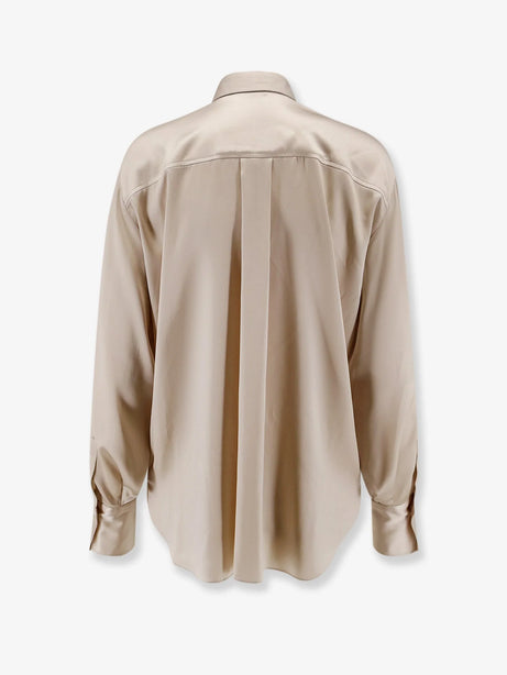 Brunello Cucinelli Silk shirt with Monili detail - Sand