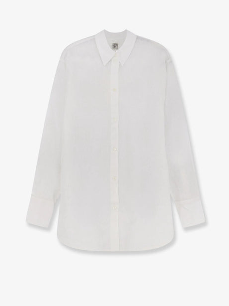 Toteme Oversized Summer cotton and linen shirt - White