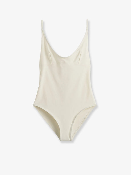 Toteme Nylon Scoop One-Piece Swimsuit - Ecru