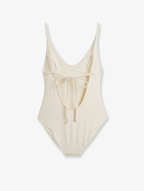 Toteme Nylon Scoop One-Piece Swimsuit - Ecru