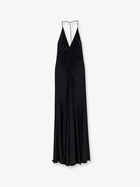 Self Portrait Gathered jersey long dress - Black