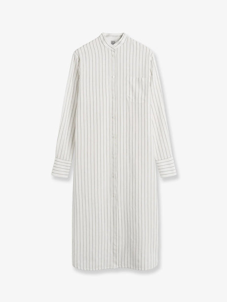 Toteme Striped Summer viscose, silk and cotton dress - Whiteoyster