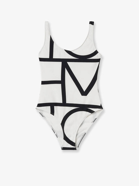 Toteme One-piece swimsuit with Monogram print - Tofu