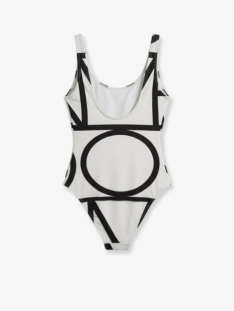 Toteme One-piece swimsuit with Monogram print - Tofu