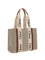 Chloé Woody canvas Shoulder Bag - White - Brown 1