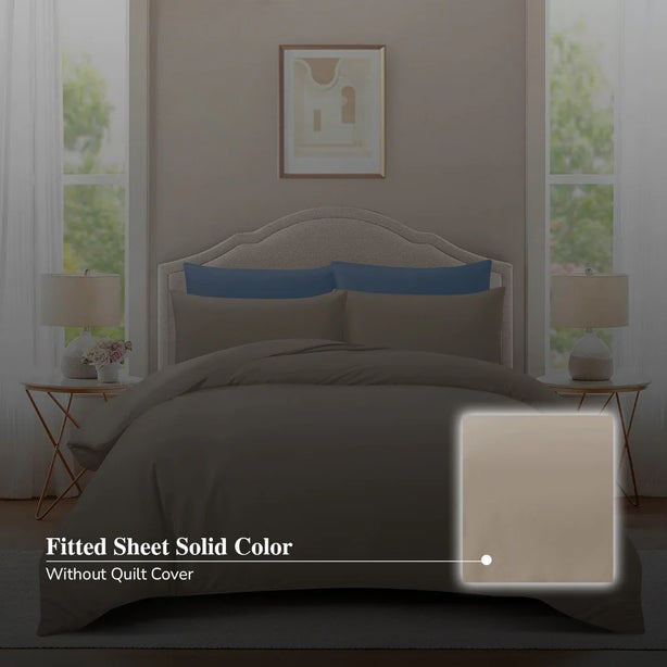 Hillcrest ComfyLux Solid 988TC Fitted Sheet Set No Quilt Cover - 6 Colours