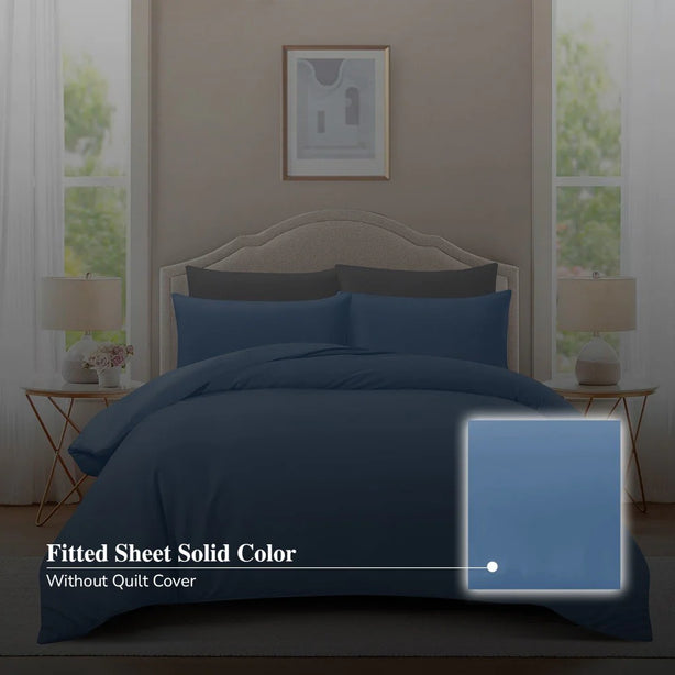 Hillcrest ComfyLux Solid 988TC Fitted Sheet Set No Quilt Cover - 6 Colours
