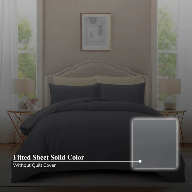 Hillcrest ComfyLux Solid 988TC Fitted Sheet Set No Quilt Cover - 6 Colours