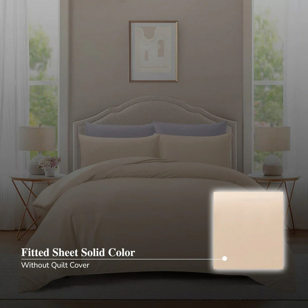 Hillcrest ComfyLux Solid 988TC Fitted Sheet Set No Quilt Cover - 6 Colours