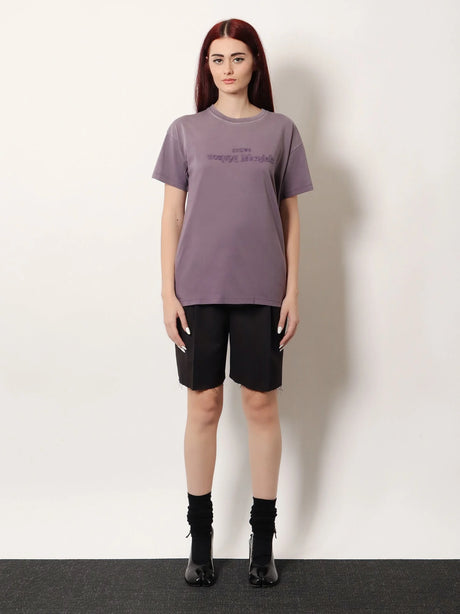 Maison Margiela Cotton T-shirt with rewashed effect - Aubergine