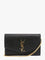 Saint Laurent Leather crossbody bag with metal Cassandre logo - Nero