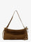 Alaia East West leather shoulder bag with engraved logo lettering - Vertkaki
