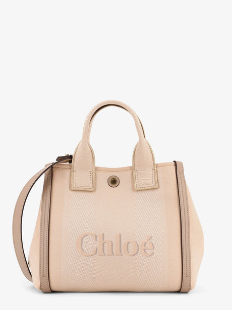 Chloe' Chloé Carry canvas crossbody bag - Blushy Beige