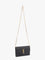 Saint Laurent Leather crossbody bag with metal Cassandre logo - Nero