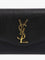 Saint Laurent Leather crossbody bag with metal Cassandre logo - Nero