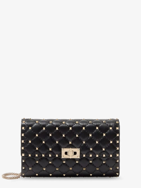 Valentino Garavani Rockstud Spike leather crossbody bag with iconic all-over studs - Nero