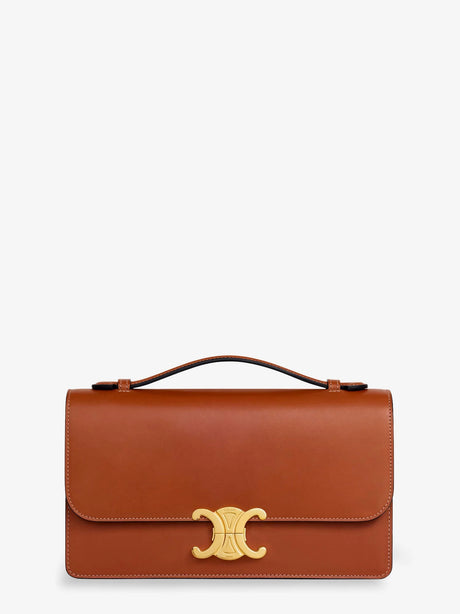 Celine Triomphe leather crossbody bag - Tan