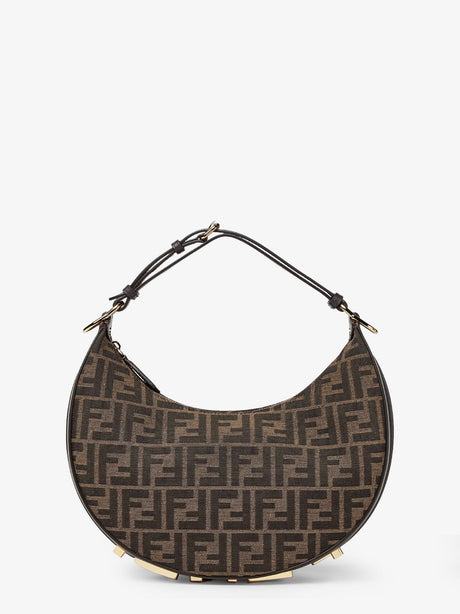 Fendi Fendigraphy Small FF jacquard fabric handbag - Tabacco
