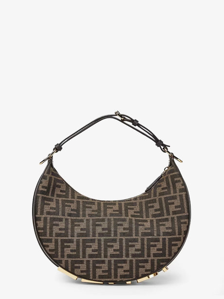Fendi Fendigraphy Small FF jacquard fabric handbag - Tabacco